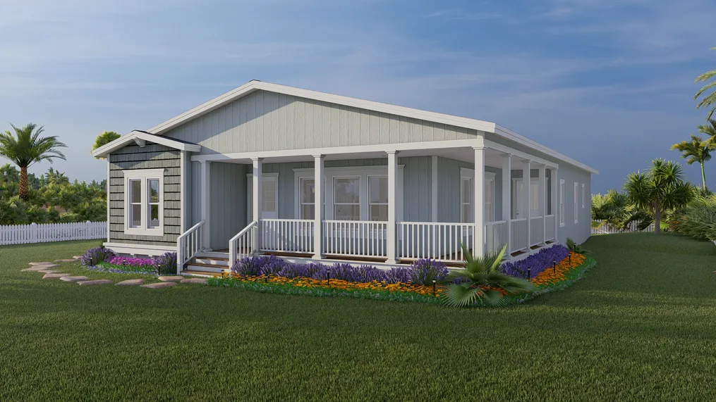The CORONADO 3760A Coastal Exterior. This Manufactured Mobile Home features 3 bedrooms and 2.5 baths.