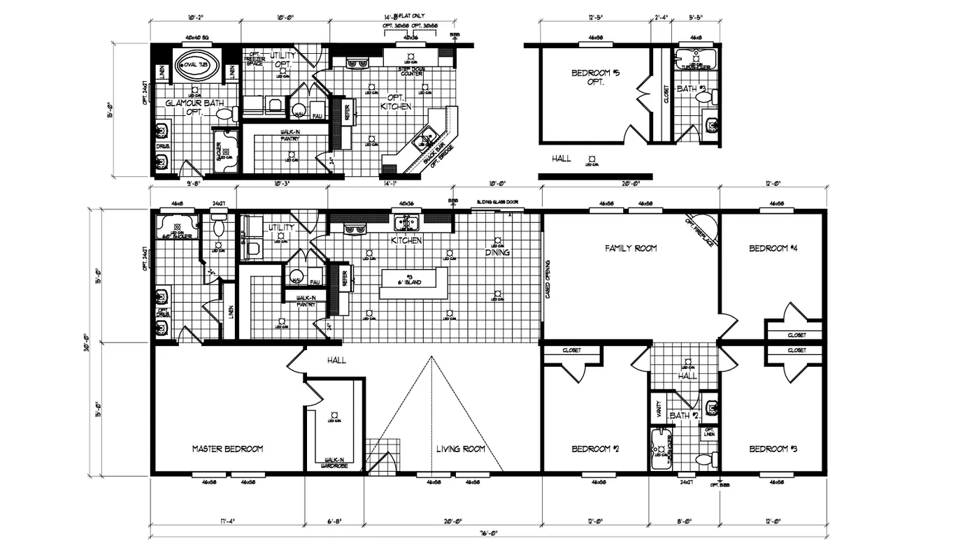 The K3076B Exterior. This Manufactured Mobile Home features 4 bedrooms and 2 baths.