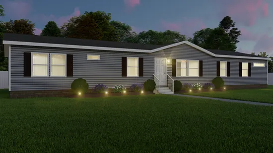 The THE RIVERWAY Exterior. This Manufactured Mobile Home features 4 bedrooms and 2 baths.