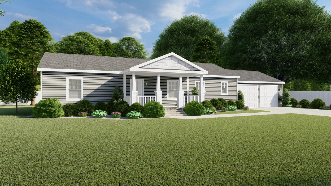 The HILL ST 5628-MS020 SECT Floor Plan. This Manufactured Mobile Home features 3 bedrooms and 2 baths.