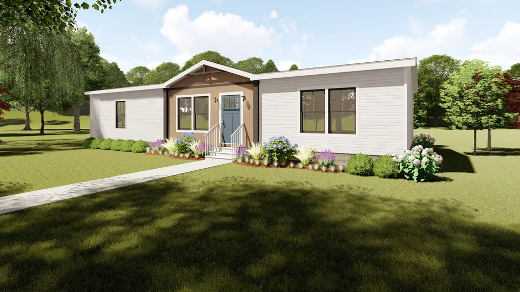 The AIMEE Exterior. This Manufactured Mobile Home features 3 bedrooms and 2 baths.