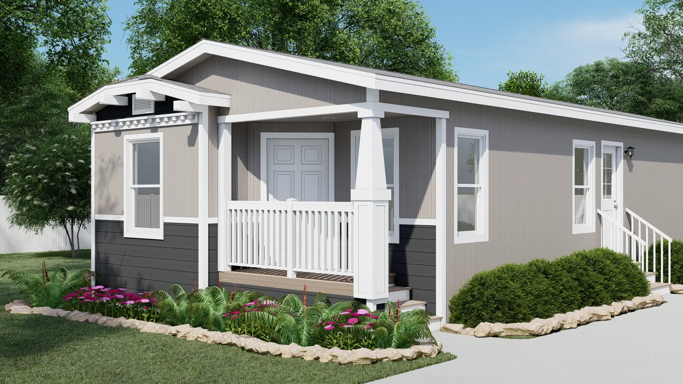 The GPII-2056-3B  WESTWOOD Exterior. This Manufactured Mobile Home features 3 bedrooms and 2 baths.