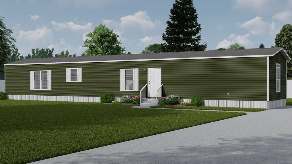 The ANNIVERSARY 16763A Exterior. This Manufactured Mobile Home features 3 bedrooms and 2 baths.
