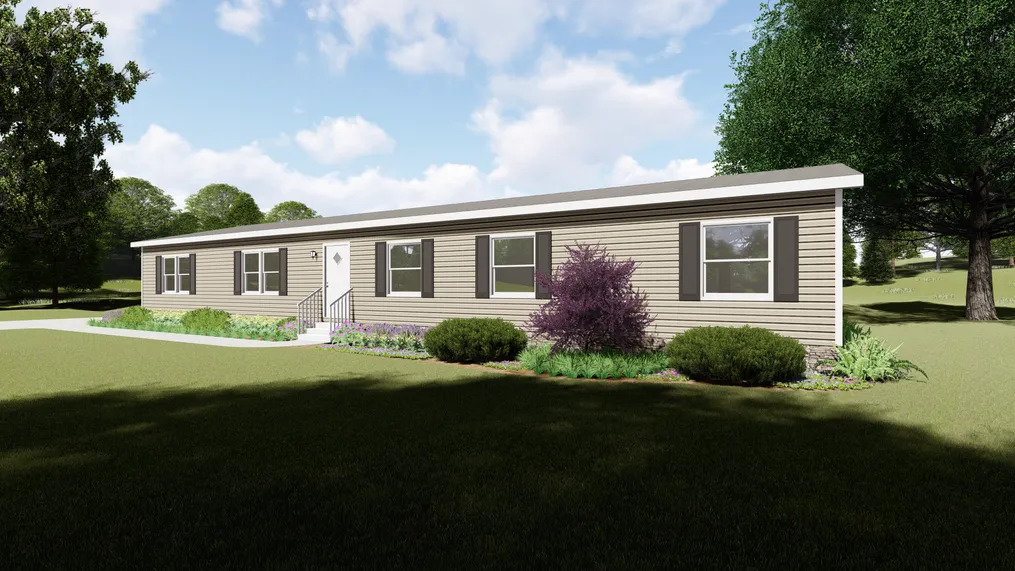 The THE CREEKWOOD Exterior. This Manufactured Mobile Home features 4 bedrooms and 2 baths.