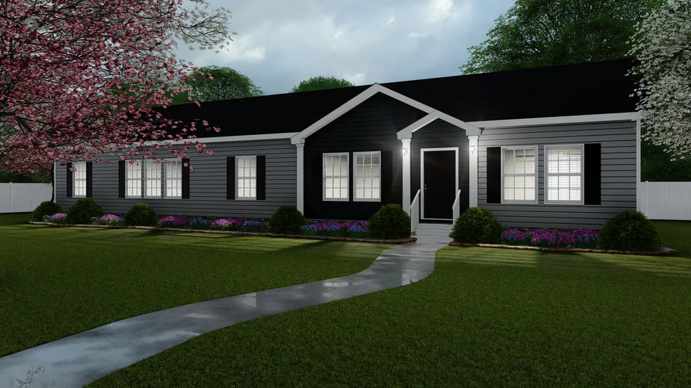 The 1454 CAROLINA Exterior. This Manufactured Mobile Home features 4 bedrooms and 2 baths.