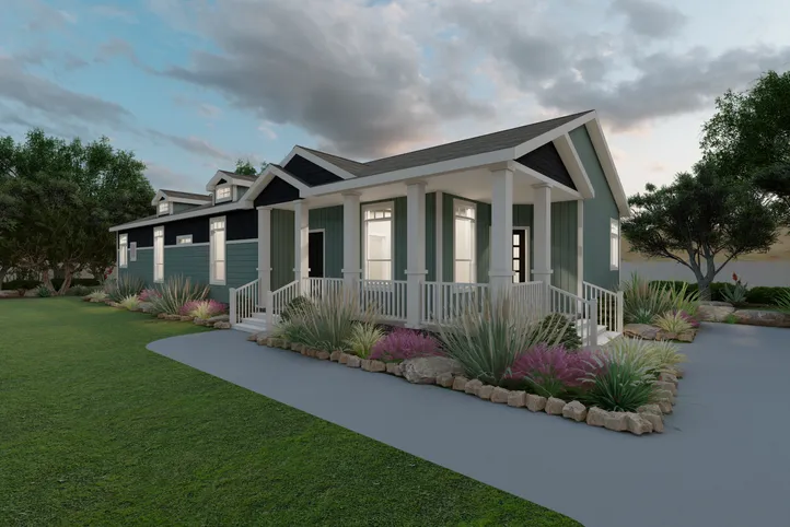 The SUM3068A Exterior. This Manufactured Mobile Home features 3 bedrooms and 2 baths.