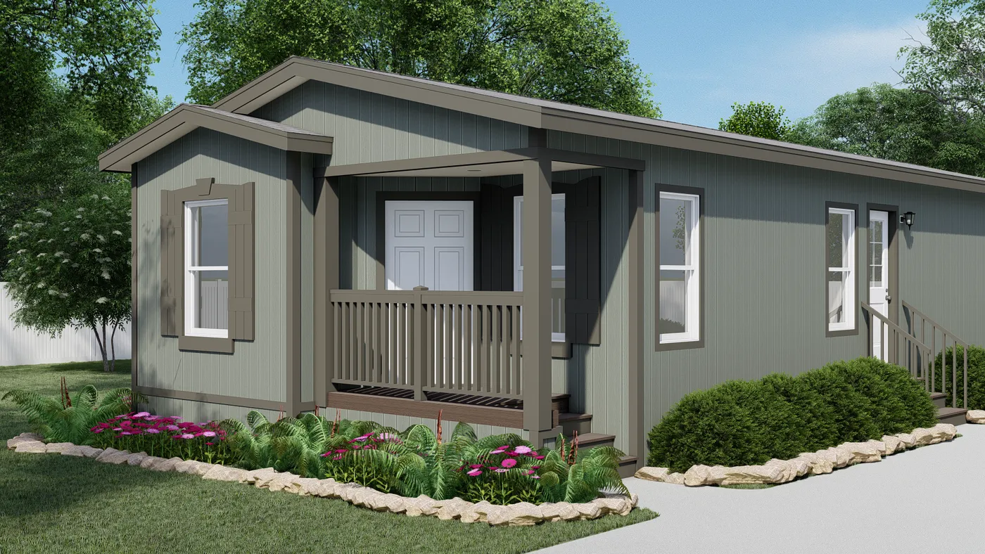 The GPII-2056-3B  WESTWOOD Exterior. This Manufactured Mobile Home features 3 bedrooms and 2 baths.