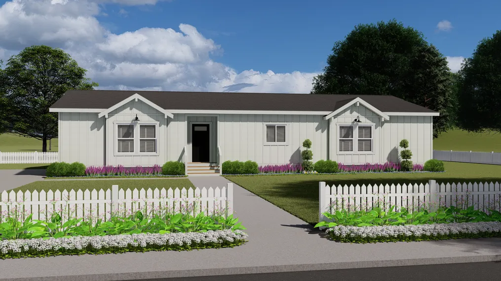 The CORONADO 3766A Farmhouse Exterior. This Manufactured Mobile Home features 3 bedrooms and 2.5 baths.