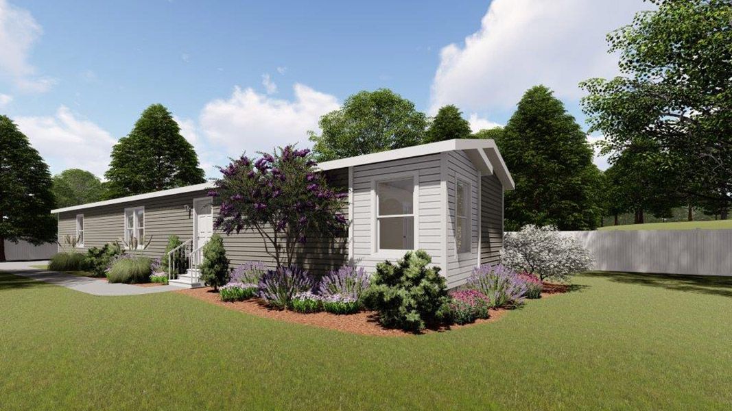 The LIFESTYLE 210 Exterior. This Manufactured Mobile Home features 2 bedrooms and 1 bath.