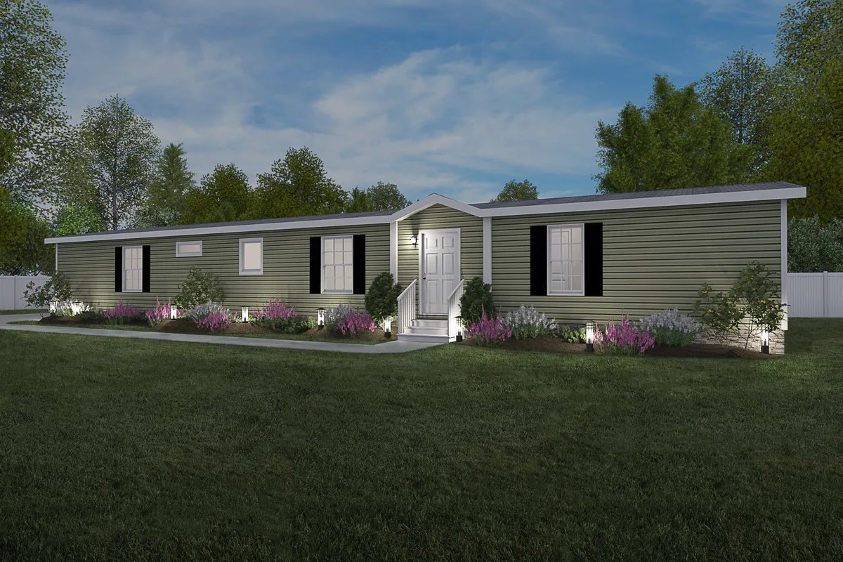 The THE WILCOX Exterior. This Manufactured Mobile Home features 3 bedrooms and 2 baths.