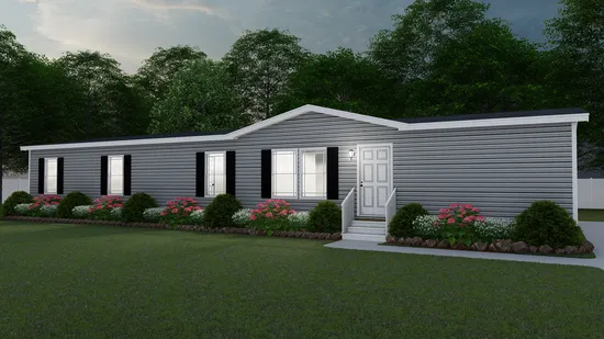 The BROOKLINE FLEX 32 WIDE Exterior. This Manufactured Mobile Home features 4 bedrooms and 2 baths.