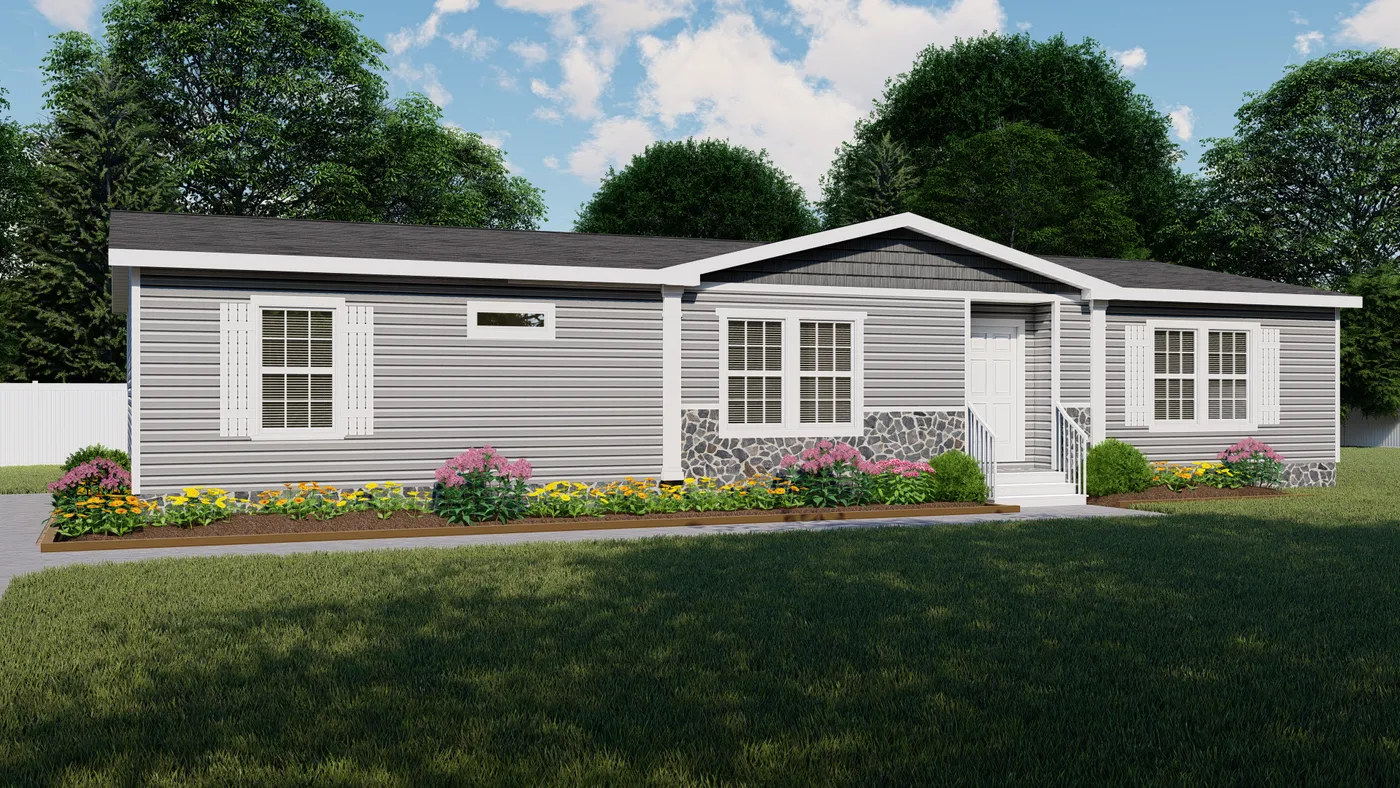 The NORMANDY Exterior. This Manufactured Mobile Home features 3 bedrooms and 2 baths.