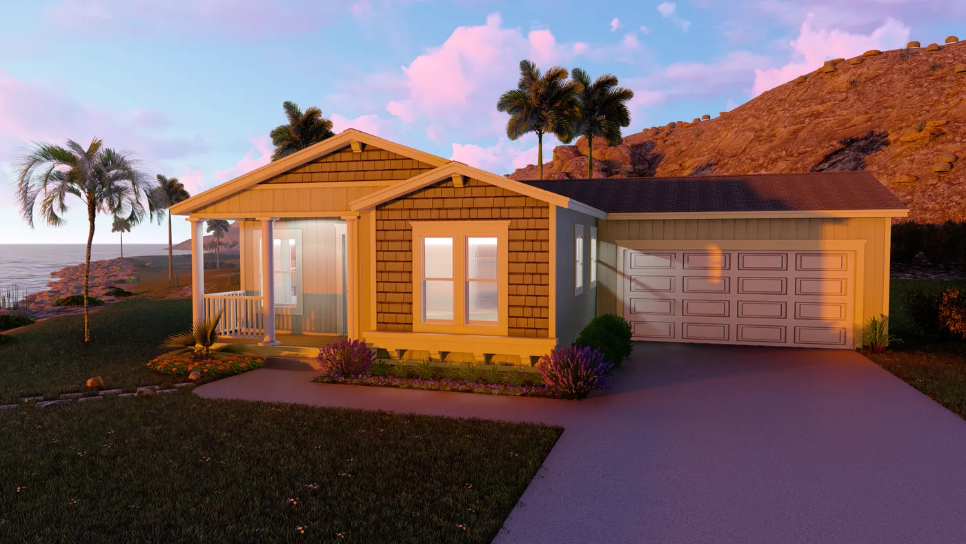 The CORONADO 2456B Coastal Exterior. This Manufactured Mobile Home features 3 bedrooms and 2 baths.