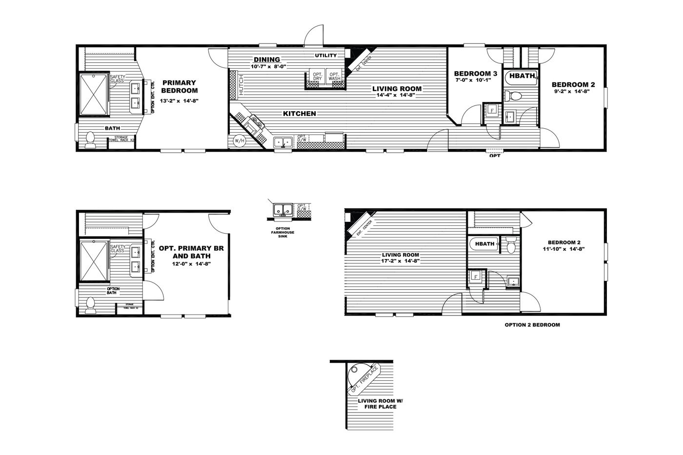The THE ALL ABOUT THE SHOWER Floor Plan. This Manufactured Mobile Home features 3 bedrooms and 2 baths.