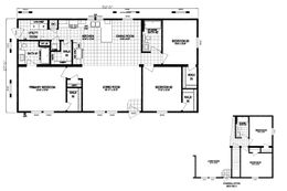 The OCEAN DR 5228-MS015 SECT Floor Plan. This Manufactured Mobile Home features 3 bedrooms and 2 baths.
