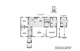 The THE REAL DEAL Floor Plan. This Manufactured Mobile Home features 3 bedrooms and 2 baths.
