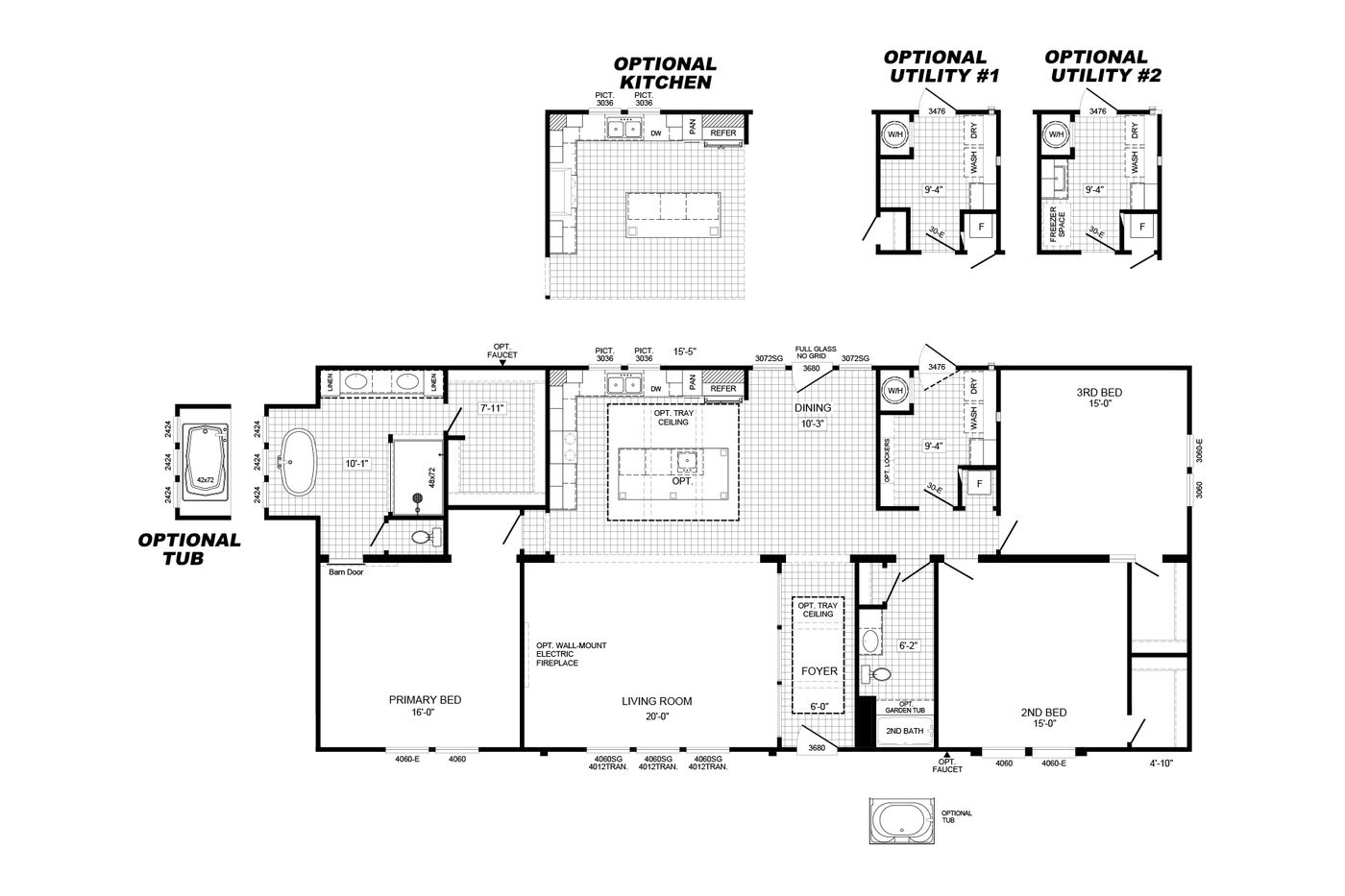 The THE CHURCHILL Floor Plan. This Manufactured Mobile Home features 3 bedrooms and 2 baths.