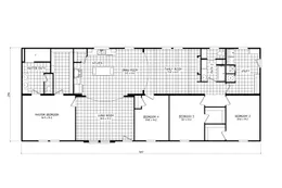 The 1444 CAROLINA Floor Plan. This Manufactured Mobile Home features 4 bedrooms and 2 baths.