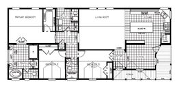 The SUM3068A Floor Plan. This Manufactured Mobile Home features 3 bedrooms and 2 baths.