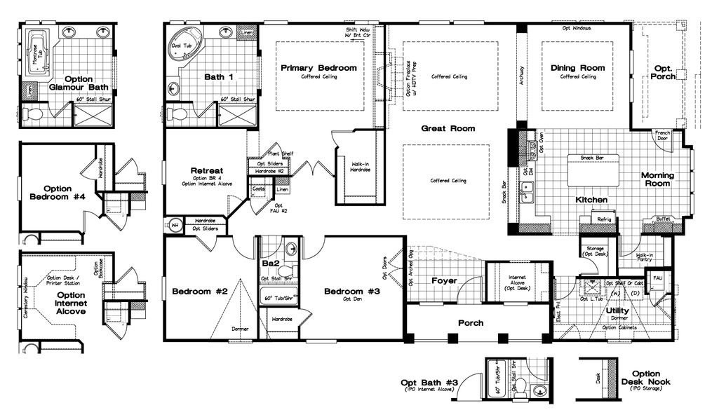 The GLE661K Floor Plan. This Manufactured Mobile Home features 3 bedrooms and 2 baths.