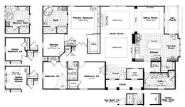 The GLE661K Floor Plan. This Manufactured Mobile Home features 3 bedrooms and 2 baths.