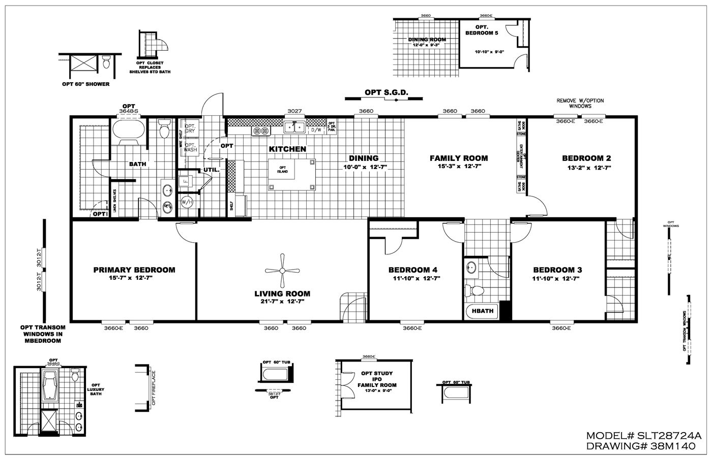 The THE CHOICE Floor Plan. This Manufactured Mobile Home features 4 bedrooms and 2 baths.
