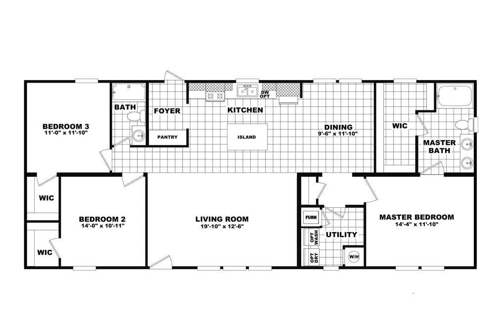 The 2559 TRULY SWEET TPS BUNGALOW Floor Plan. This Modular Home features 3 bedrooms and 2 baths.