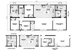 The BEVERLY PARK 6028-MS027 SECT Floor Plan. This Manufactured Mobile Home features 4 bedrooms and 2 baths.
