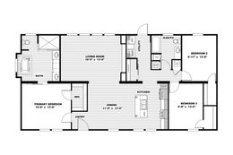 The THE FRANKLIN Floor Plan. This Manufactured Mobile Home features 3 bedrooms and 2 baths.