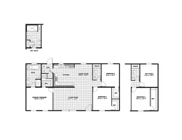 The ULTRA PRO 52 Floor Plan. This Manufactured Mobile Home features 3 bedrooms and 2 baths.