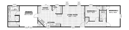 The ANNIVERSARY 16763F Floor Plan. This Manufactured Mobile Home features 3 bedrooms and 2 baths.