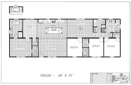The NELLIE Floor Plan. This Manufactured Mobile Home features 4 bedrooms and 2 baths.