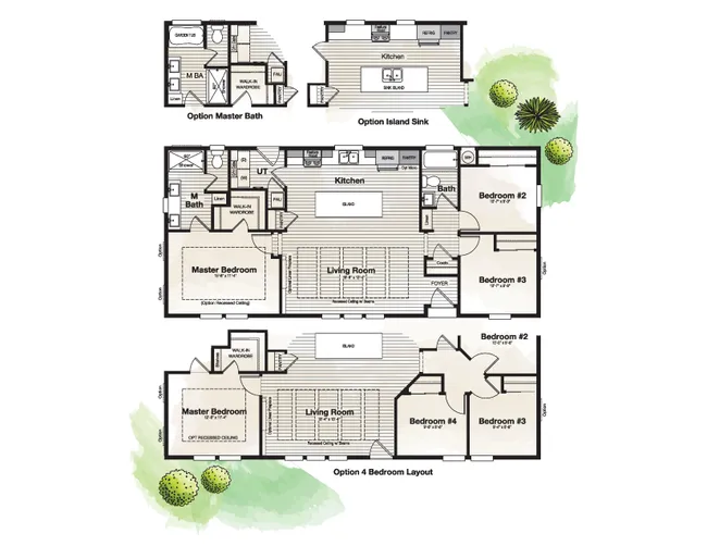The CORONADO 2452A Floor Plan. This Manufactured Mobile Home features 3 bedrooms and 2 baths.