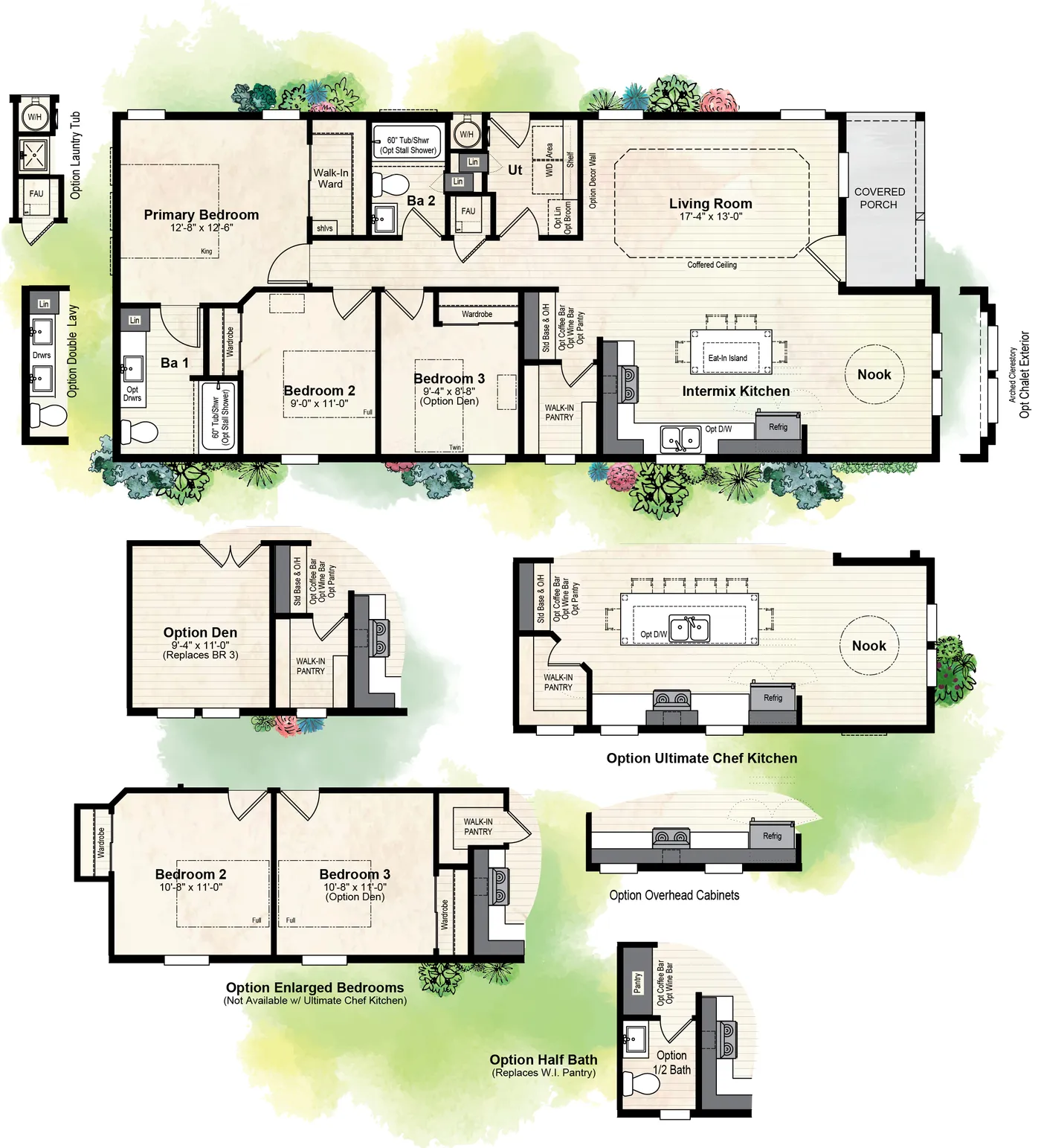 The GPII-2456-3B BRADBURY Floor Plan. This Manufactured Mobile Home features 3 bedrooms and 2 baths.