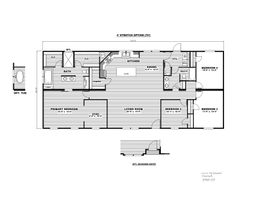 The THE CASCADE Floor Plan. This Manufactured Mobile Home features 4 bedrooms and 2 baths.
