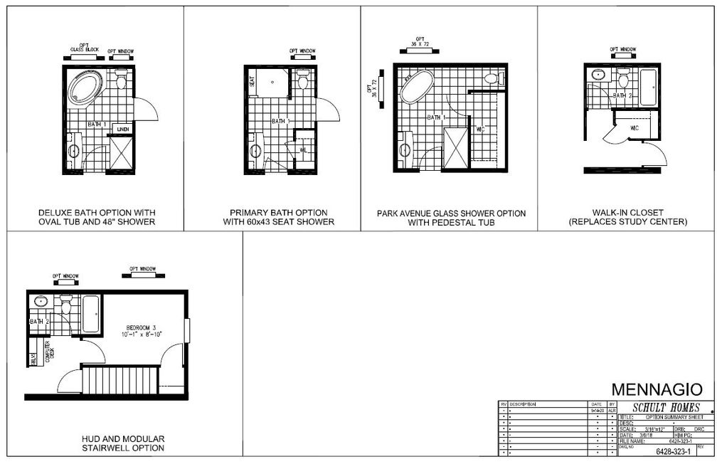 The MENNAGIO 6428-323-1 Floor Plan. This Manufactured Mobile Home features 3 bedrooms and 2 baths.