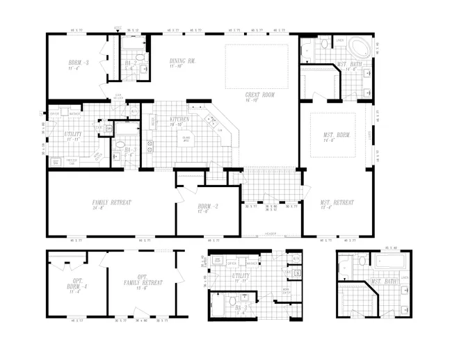 The 9593S WASHINGTON Floor Plan. This Manufactured Mobile Home features 3 bedrooms and 3 baths.