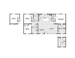 The ISLAND BREEZE 56' Floor Plan. This Manufactured Mobile Home features 3 bedrooms and 2 baths.