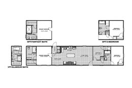 The REVOLUTION 76B Floor Plan. This Manufactured Mobile Home features 3 bedrooms and 2 baths.
