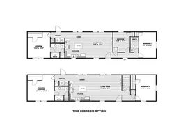 The ANNIVERSARY PLUS 72 Floor Plan. This Manufactured Mobile Home features 3 bedrooms and 2 baths.