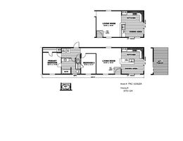 The THE CORNERBACK Floor Plan. This Manufactured Mobile Home features 2 bedrooms and 1 bath.