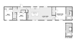 The PLATINUM ANNIVERSARY Floor Plan. This Manufactured Mobile Home features 3 bedrooms and 2 baths.