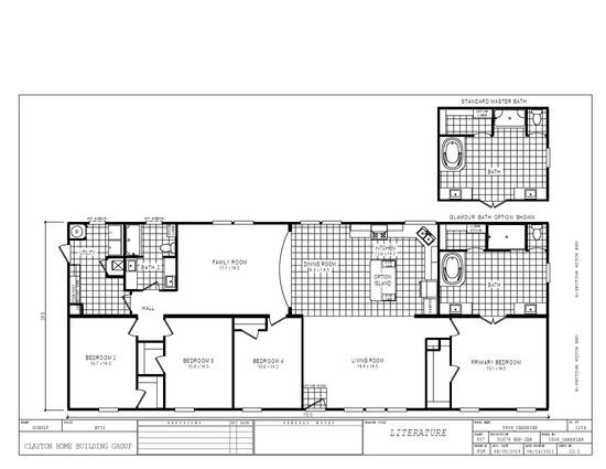 The 5808 ENTERPRISE 7632 Floor Plan. This Manufactured Mobile Home features 4 bedrooms and 2 baths.