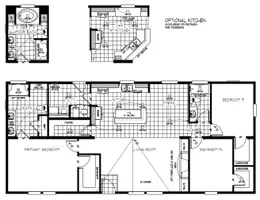 The K2760A Floor Plan. This Manufactured Mobile Home features 3 bedrooms and 2 baths.