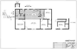 The AMETHYST Floor Plan. This Manufactured Mobile Home features 3 bedrooms and 2 baths.