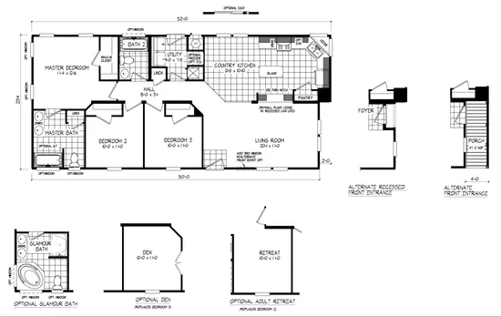 The ARTESIA Floor Plan. This Manufactured Mobile Home features 3 bedrooms and 2 baths.