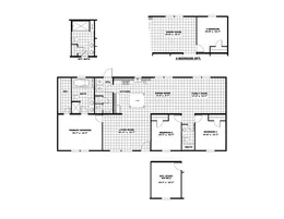 The ULTRA PRO 60 Floor Plan. This Manufactured Mobile Home features 3 bedrooms and 2 baths.