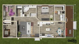 The K2750A Floor Plan. This Manufactured Mobile Home features 3 bedrooms and 2 baths.