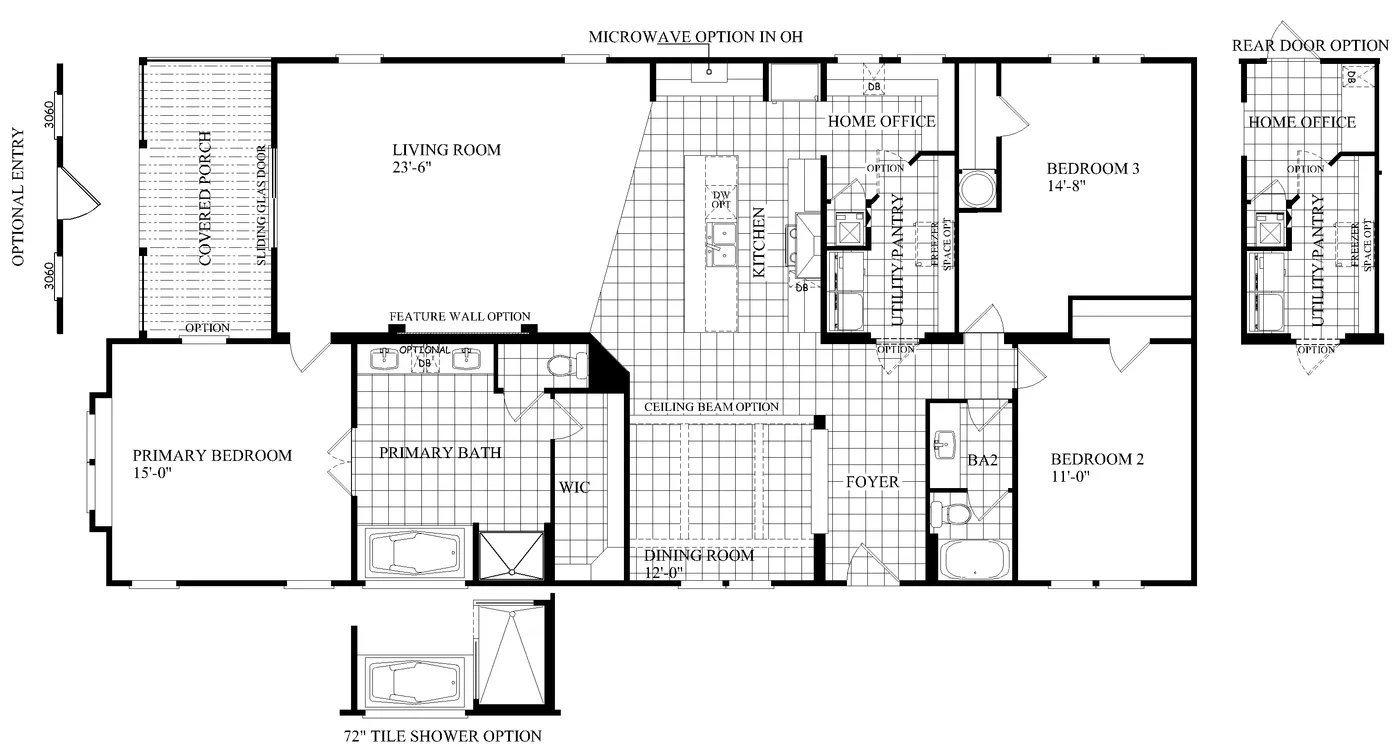 The THE LITTLEFIELD Floor Plan. This Manufactured Mobile Home features 3 bedrooms and 2 baths.
