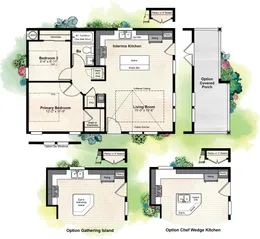 The GPII 2433-2A SANTA ROSA Floor Plan. This Manufactured Mobile Home features 2 bedrooms and 1 bath.